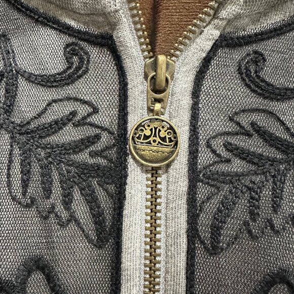 Fornarina Grey Lace Bodice Sweatshirt Zipper Top - Picture 8 of 11